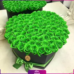 خرید آنلاین باکس گل رز سبز 101 شاخه ای | گل فروشی آنلاین انگور