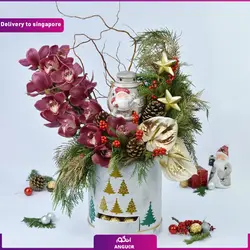 باکس گل به همراه ارکیده(سنگاپور) | انگور