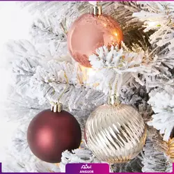 خرید آنلاین درخت کریسمس برفی 150 سانتی با توپک های تزئینی (سال نو میلادی)| انگور