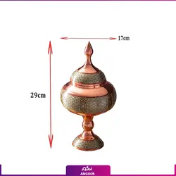 پک هدیه جفت گلدان صراحی و شکلات خوری خاتم کاری | انگور