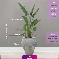 جاینت پرنده بهشتی (غول پیکر) سه متری با گلدان مصری