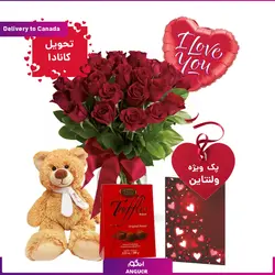 پک کامل ولنتاین (گل ، عروسک ، شکلات ) | انگور