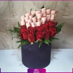 باکس پول آرایی (ترکیب گل و اسکناس) | انگور