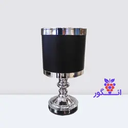 گلدان فلزی آسو رنگ مشکی با لبه نقره ای