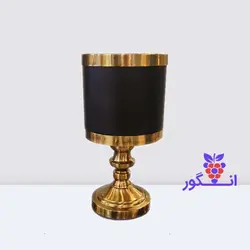 گلدان فلزی آسو رنگ مشکی با لبه طلایی