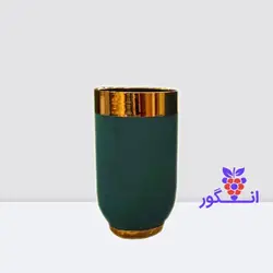 گلدان فلزی آیرین - سبز با لبه طلایی (ارتفاع 67 سانتی ) | انگور