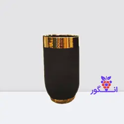 گلدان فلزی آیرین - مشکی با لبه طلایی (ارتفاع 67 سانتی ) | انگور