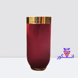 گلدان فلزی آیرین - زرشکی با لبه طلایی (ارتفاع 83 سانتی ) | انگور
