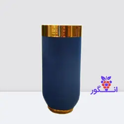 گلدان فلزی آیرین - سرمه‌ای با لبه طلایی (ارتفاع 83 سانتی ) | انگور