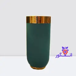 گلدان فلزی آیرین - سبز با لبه طلایی (ارتفاع 83 سانتی ) | انگور