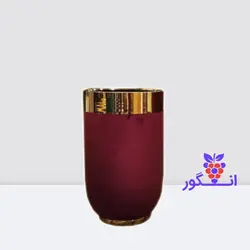گلدان فلزی آیرین زرشکی با لبه طلایی (ارتفاع 67 سانتی )