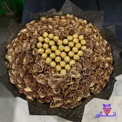 دسته گل رز طلایی هدیه ویژه ولنتاین به آقایان | گل فروشی آنلاین انگور