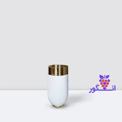 گلدان فایبرگلاس سفید با لبه طلایی (ارتفاع 45 سانتی)