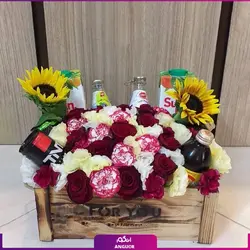 خرید اینترینتی باکس گل ویتامینه مناسب برای عیادت از بیمار | گل فروشی آنلاین انگور