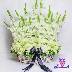 سفارش اینترنتی سبد گل تسلیت با گلهای خوش عطر از گل فروشی آنلاین انگور