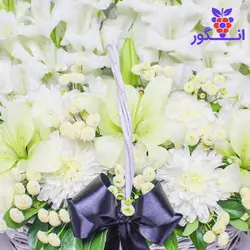 سفارش اینترنتی سبد گل تسلیت با گلهای خوش عطر از گل فروشی آنلاین انگور