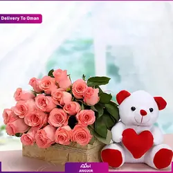 بسته گل فانتزی همراه با عروسک (ارسال گل به عمان) | انگور