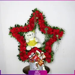 تک ستاره ولنتاین (گل ، عروسک ، شکلات) | سفارش باکس گل ولنتاین