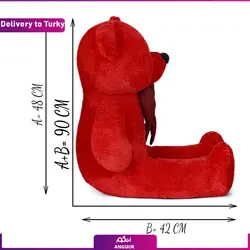 دسته گل رز قرمز 41 شاخه با عروسک (ارسال گل به ترکیه) | انگور