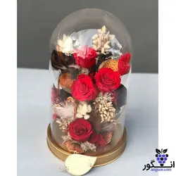 باکس شیشه ای گل رز جاودان