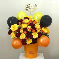 خرید باکس گل تولد آبان ماهی| ارسال رایگان| گل و گیاه انگور