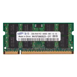 رم لپ تاپ DDR2  تک کاناله 800 مگاهرتز سامسونگ مدل 6400s ظرفیت 2 گیگابایت