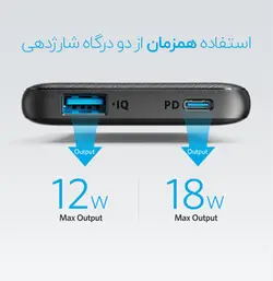 پاور بانک انکر PowerCore Slim PD A1231 با ظرفیت 10000 (با روکش پارچه ای)