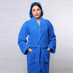 حوله پالتویی کلاه دار نم نم آبی لارج