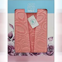 حوله پالتویی کلاه دار نم نم گلبهی لارج