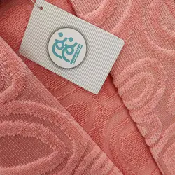 حوله پالتویی کلاه دار نم نم گلبهی لارج