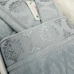 سرویس حوله پالتویی دونفره Modena نقره ای/سفید