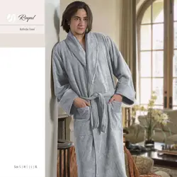 حوله پالتویی کلاه دار رویال طوسی نارین ساپ