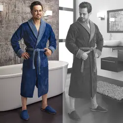 حوله پالتویی کلاه دار کلاسیک سرمه ای پودایران