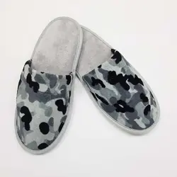 دمپایی حوله ای ارتشی طوسی پودایران