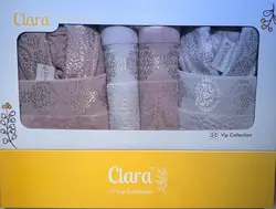 سرویس حوله پالتویی دونفره Clara بژ/پیازی