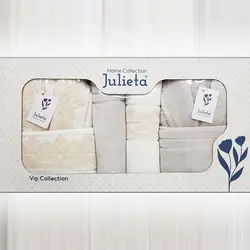 سرویس حوله پالتویی دونفره Julieta بژ شیری
