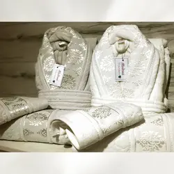 سرویس حوله پالتویی دونفره Modena کرم/بژ