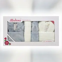 سرویس حوله پالتویی دونفره Modena کرم/طوسی