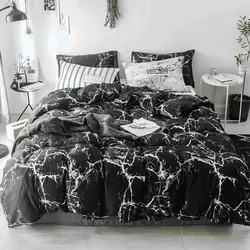 ملحفه نیم ست دونفره سنگی سفید مشکی