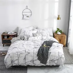 ملحفه نیم ست دونفره سنگی سفید مشکی