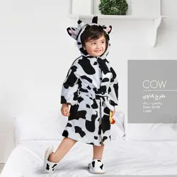 حوله پالتویی کودک طرح گاو پودایران