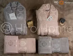 سرویس حوله پالتویی دونفره Modena پیازی/طوسی