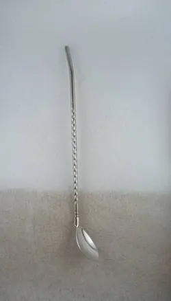 نی شربت قاشق دار استیل مدل Hongli بسته 6 عددی