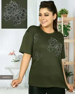تی‌شرت نگینی پروانه‌ای