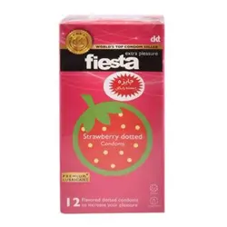 کاندوم خاردار فیستا مدل Strawberry Dotted بسته 12 عددی