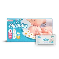 پوشک مای بیبی سایز 1 سری مهربان با پوست مدل Chamomile بسته 40 عددی