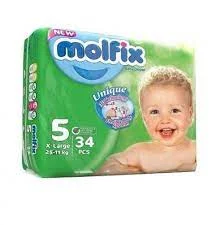پوشک مولفیکس سایز 5 بسته 34 عددی