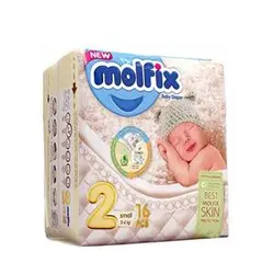 پوشک مولفیکس سایز 2 بسته 16 عددی