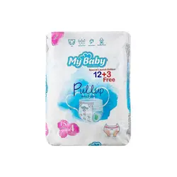 پوشک شورتی مای بیب پول آپ سایز 4 بسته 15 عددی