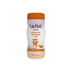 دستمال مرطوب کودک وی کر حاوی روغن بادام استوانه‌ای بسته 70 عددی